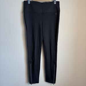 Calvin Klein Performance Womens Black Ankle Zip Leggings Size M Stretch Preppy